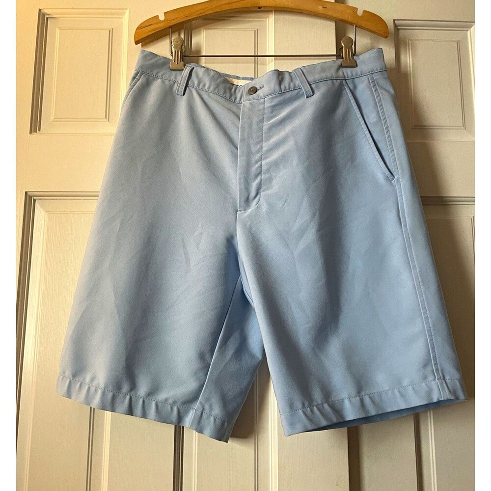 FootJoy Men's Performance Golf Shorts Size 34 Light Blue Flat Front Stretch